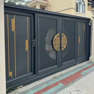 Cổng Nhôm Tự Động Sơn Tĩnh Điện Phong Cách Hiện Đại Cổ Điển